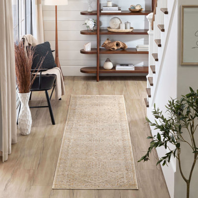 Windermere Karastan Edenhall Low Pile Stain and Fade Resistant Polyester Indoor Area Rug in Cream