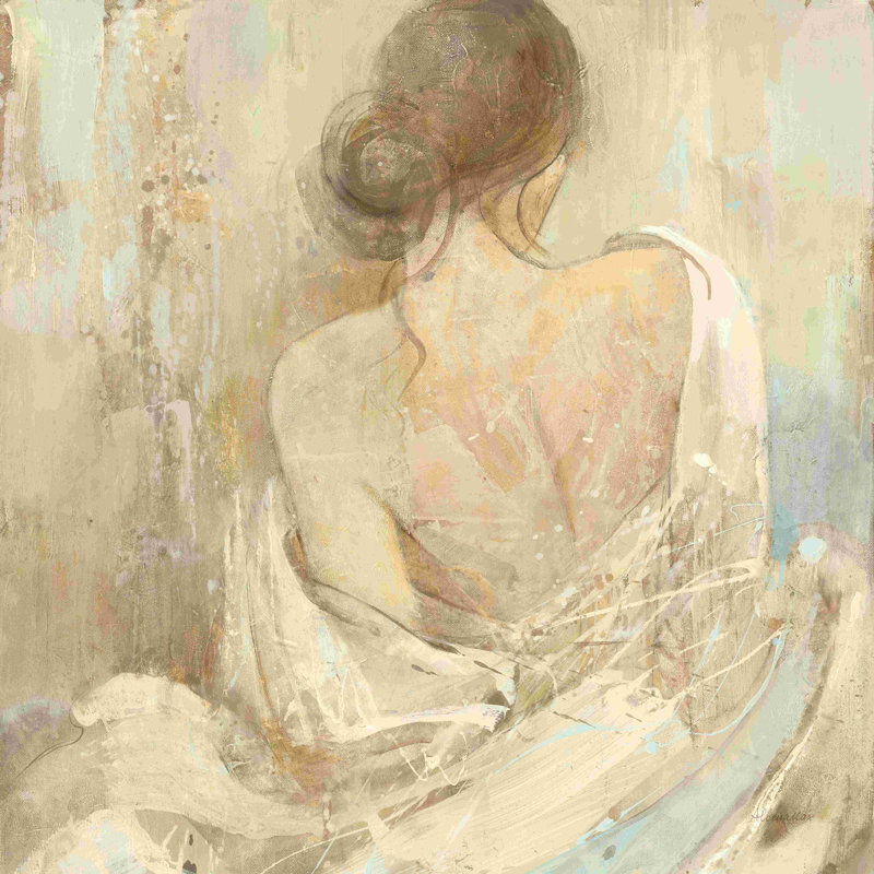 «Abstract figure Study I» par Albena Hristova - peinture sur toile tendue, H 30 po x l 30 po, Non, Encadrement argenté