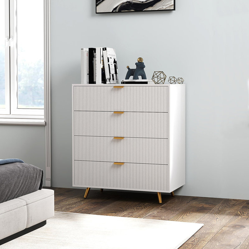 Baylum 10cm W 4 - Drawer Chest of Drawers, White
