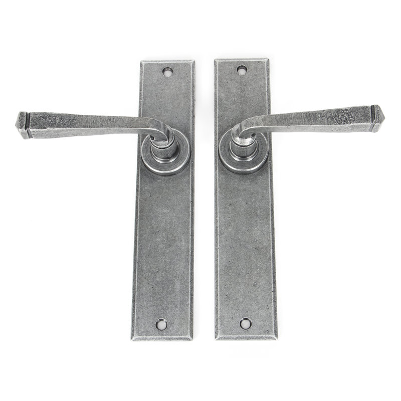 Avon Latch Door Handle, Pewter Patina