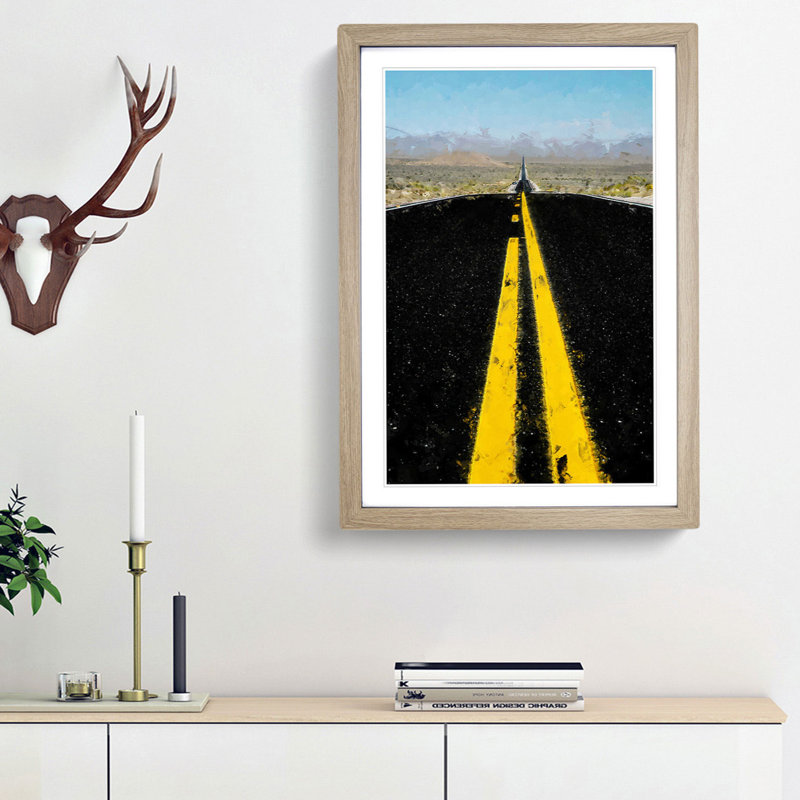Horizon of Nevada in Abstract - Picture Frame Graphic Art Print, 65cm H x 48cm W x 2cm D, Oak Framed