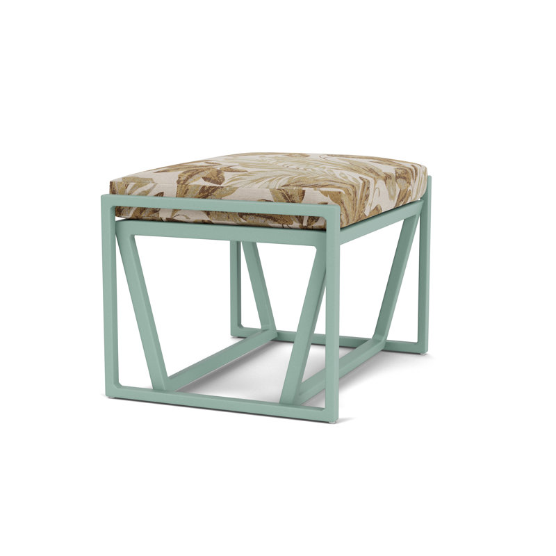 Summit Outdoor Ottoman, Sea Glass, Botanic Willow