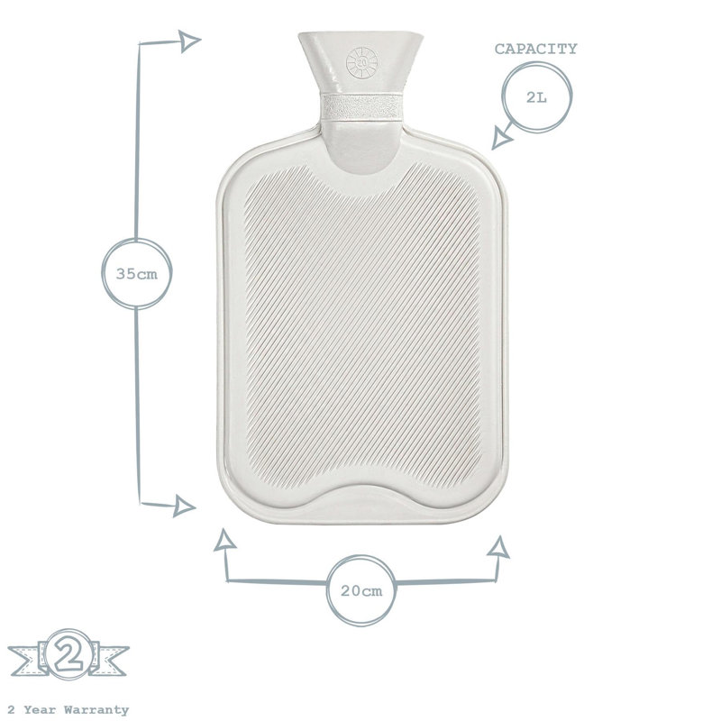 Nicola Spring - Plush Hot Water Bottle & Cover - Cream