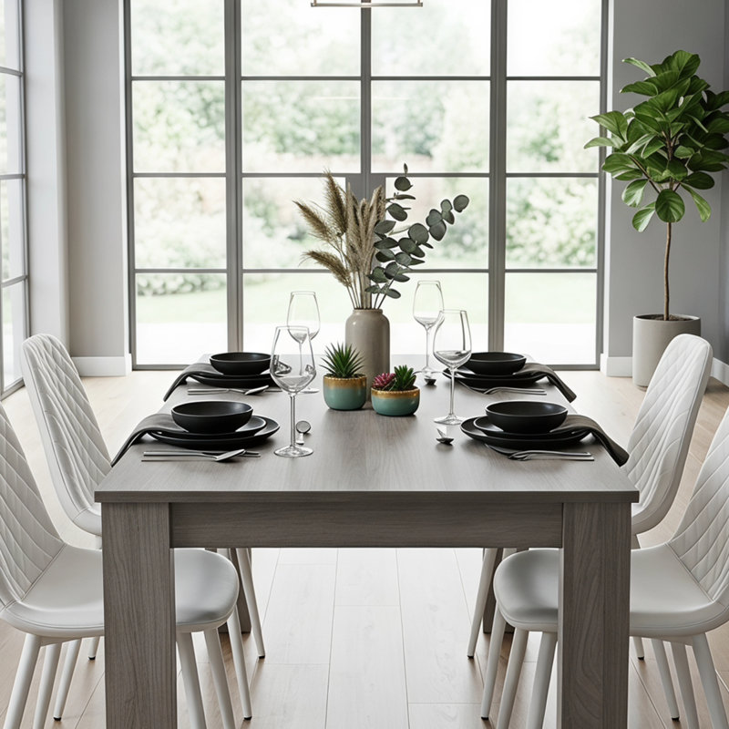 Lindy 4 -Person Dining Set, 75 H x 140 L x 80 W cm