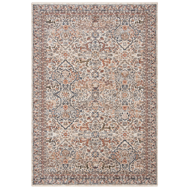 Tapis ivoire en polyester tissé à la machine Ralph Lauren Belvoir, Rectangle 4 pi x 6 pi