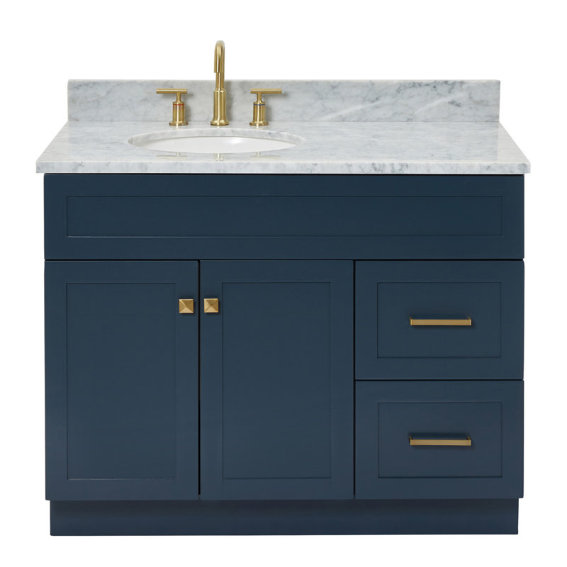 Ensemble de meuble-lavabo simple 43 po Partham, Bleu minuit