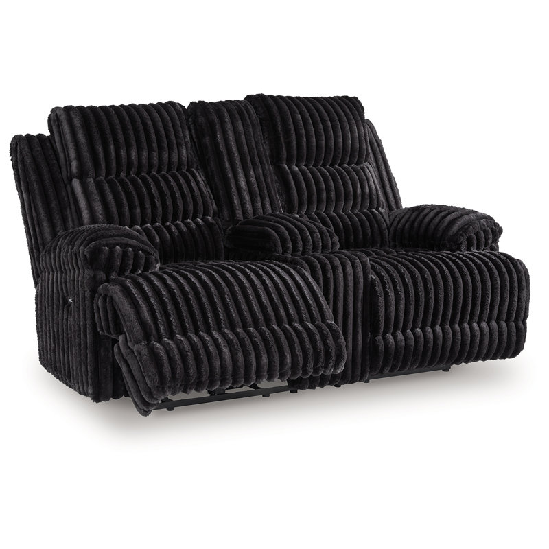 Causeuse inclinable avec console Rhine Falls, Noir