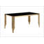 Table de salle à manger rectangulaire en verre de 65 po, plateau en verre trempé et pieds dorés polis, table de style moderne pour la maison et la cuisine. Salle à manger
