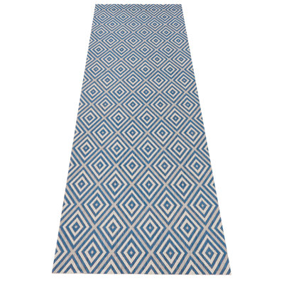 Flachgewebe-Teppich in Blau