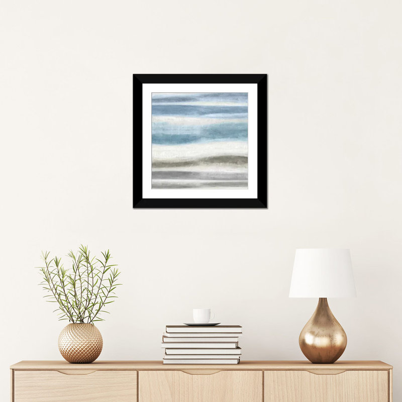 «Elevation I», reproduction sur toile, Papier d'art encadré noir, Blanc, H 16 po x l 16 po x P 1 po