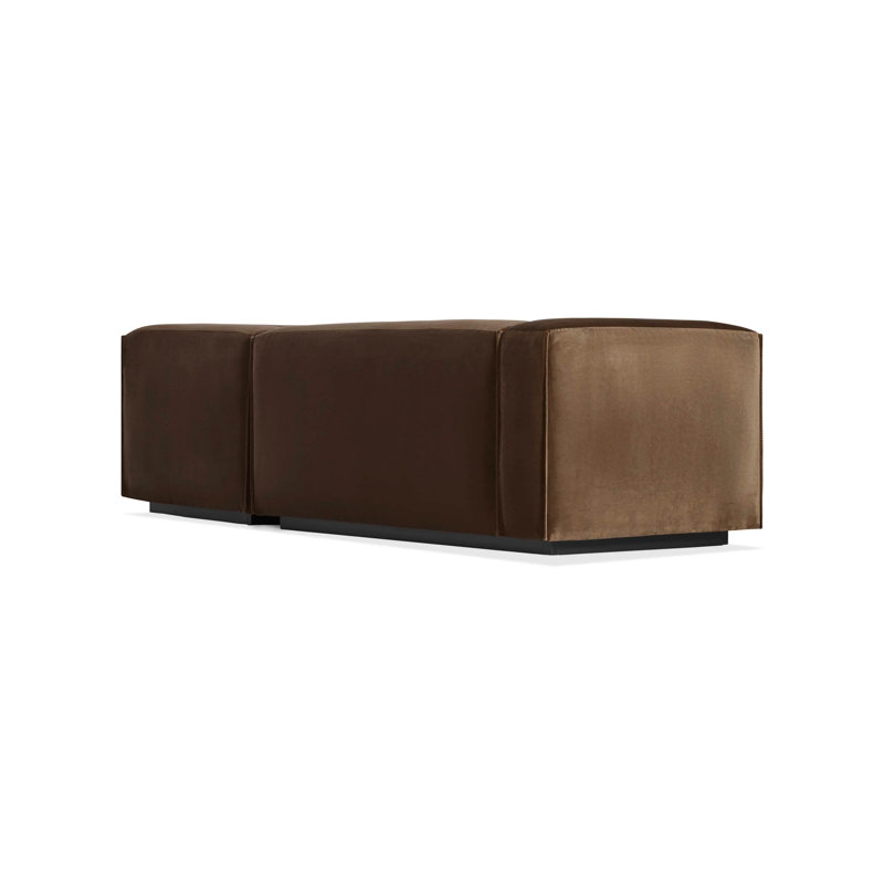 Cleon Modular Sectional, Left Hand Facing, Coffee Velvet Polyester Blend