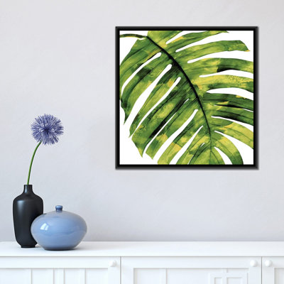 «Palm Close up II», reproduction d'impression sur toile en vert