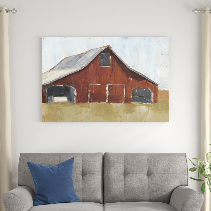 Grange rouge rustique I, Wrapped Canvas, Non, H 32 po x l 48 po