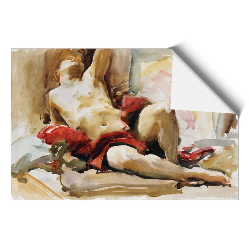 Man with Red Drapery by John Singer Sargent - Frameless Print, 42cm H x 59cm W x 0.1cm D