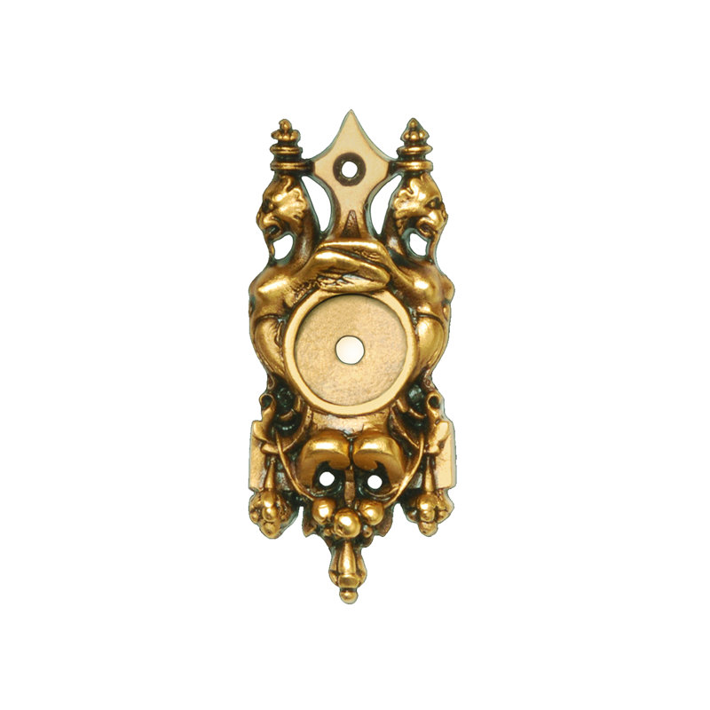 Kings Road Metal Knob Backplate, 24K Satin Gold