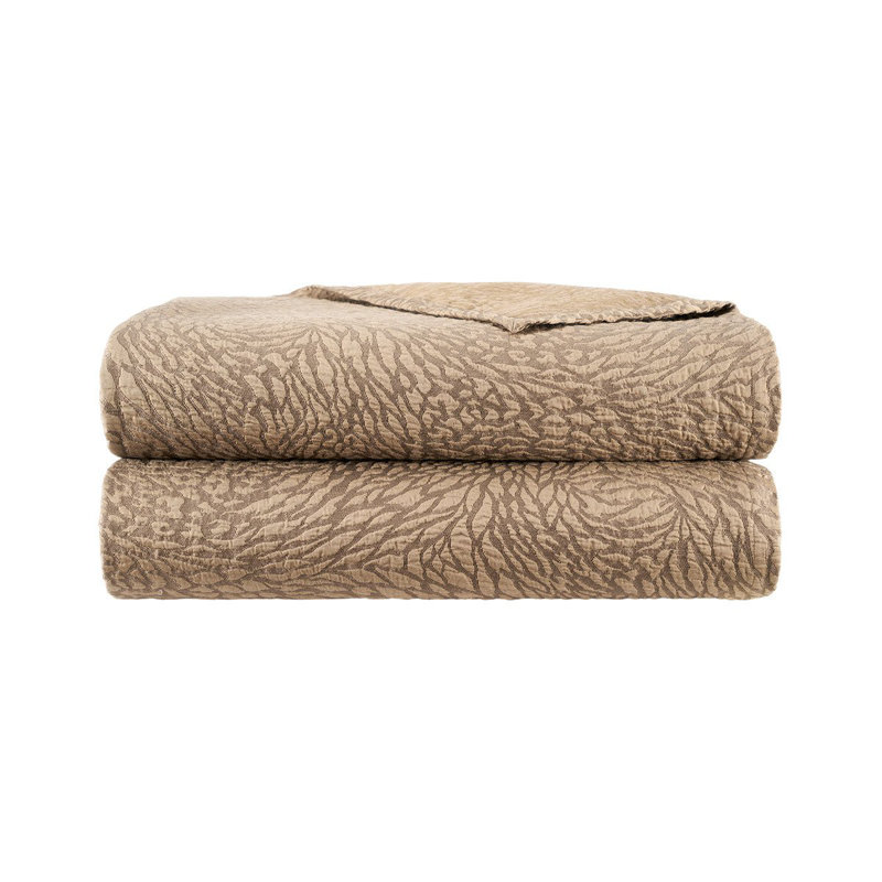 Souvenir Percale Coverlet, King Coverlet, White