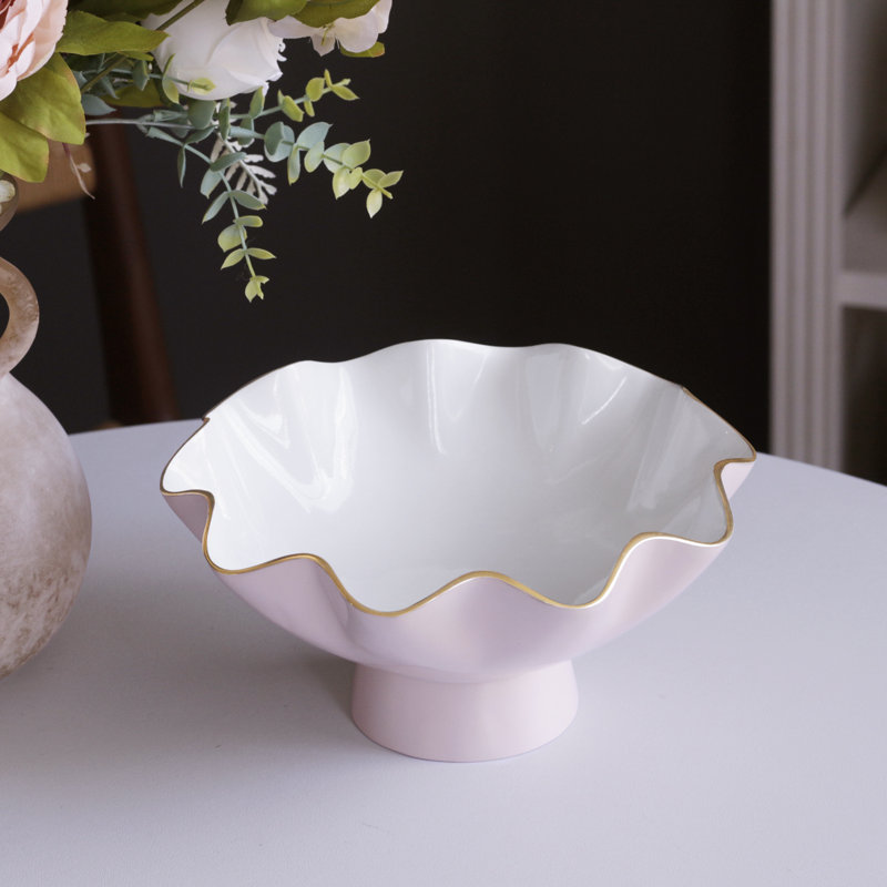Encanto Serving Bowl, White/Camellia