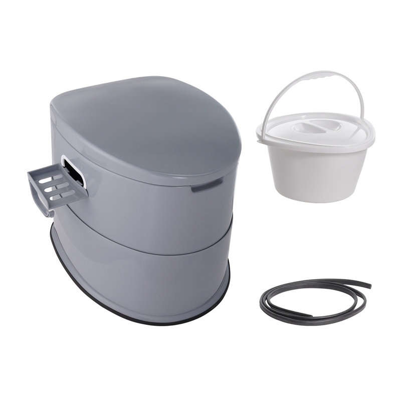 Portable Toilet For Camping, Porta Potty With 1.3 Gal Detachable Inner Bucket & Removable Paper Holder, Commode With Dual Lids, Travel Toilet For Adults Kids Outdoor Camping Car Long Road Trips
