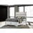 White Queen Bed With Upholstered Design, Glitter Stripe On Headboard, Matching Accent, Low - Profile Design Panel Smooth Trim, And Center Support-2102661991-2102661990