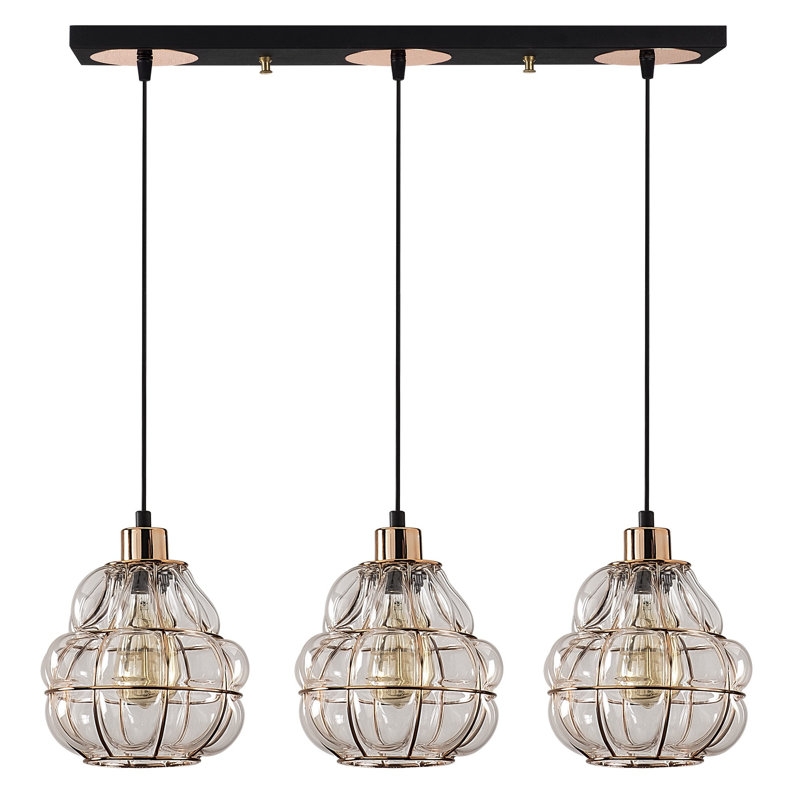 Bernadette 3 - Light Gold Kitchen Island Pendant, Copper