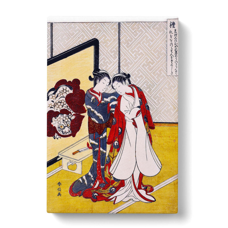 Five Virtues by Harunobu Suzuki - Wrapped Canvas Painting, 60cm H x 40cm W x 3cm D