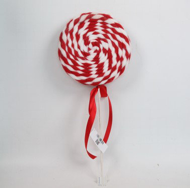 Twisted Yarn Peppermint Lollipop Christmas Pick - 19.25"
