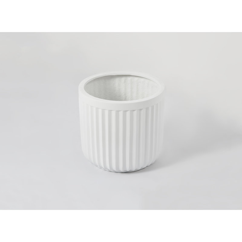 Pot à fleurs en résine Launcest, Blanc, H 15 po x l 16,5 po x P 16,5 po