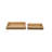 S/2 Brown Wooden Rectangle Trays With Black Resin Accents And Cut-Out Handles L:14X11X2" S:11.5X8.5X2"