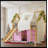 Full Size House Loft Bed with Sills and Tents, Solid Wood Loft Bed with Ladders and Slide, Chic Design with Lights, No Box Spring Needed, Natural+Pink-1788587917-1788587906