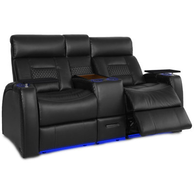 Flex Upholstered Power Reclining Home Theater Seating with Cup Holder