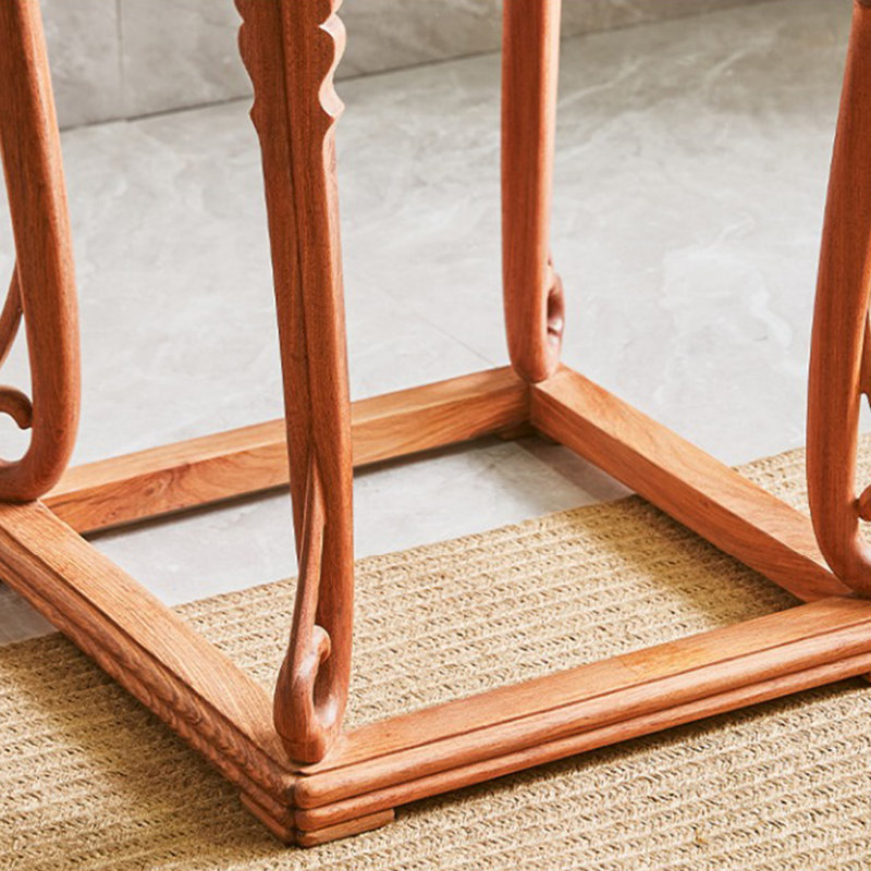 Elegant Solid Wood Table Curved Legs Carved