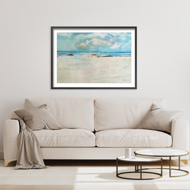 Coastal Retreat Cerulean by  - Picture Frame Painting, 32" H  x  48" W