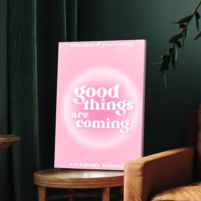 1 pièce d'art mural, affiche encadrée, Good Things Are Coming Motivation