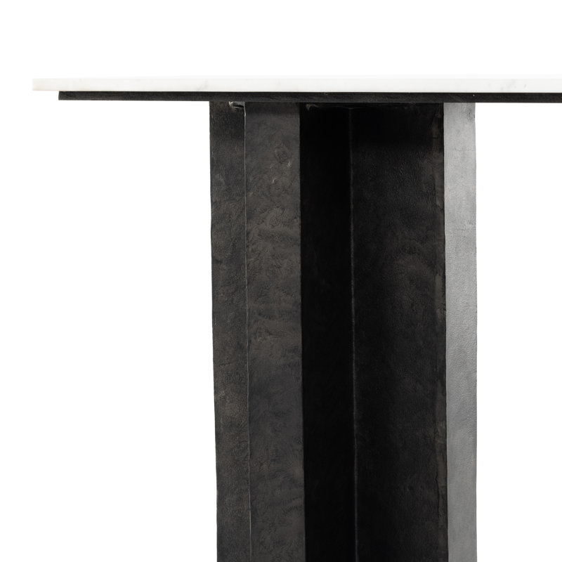 Terrell 51'' W Marble Console Table, White/Neutral
