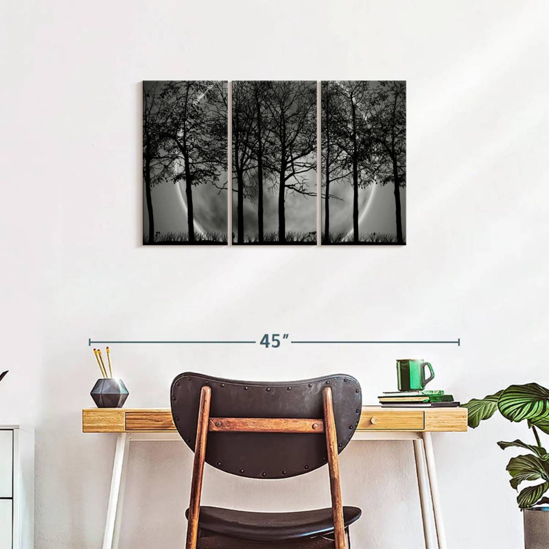 Haunted Forest - Ensemble de 3 toiles tendues, H 33 po x l 20 po x P 1,25 po