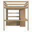 Lit mezzanine double en bois avec garde-robe, bureau, tablettes et tiroirs intégrés pour un gain de place ultime-1931367348