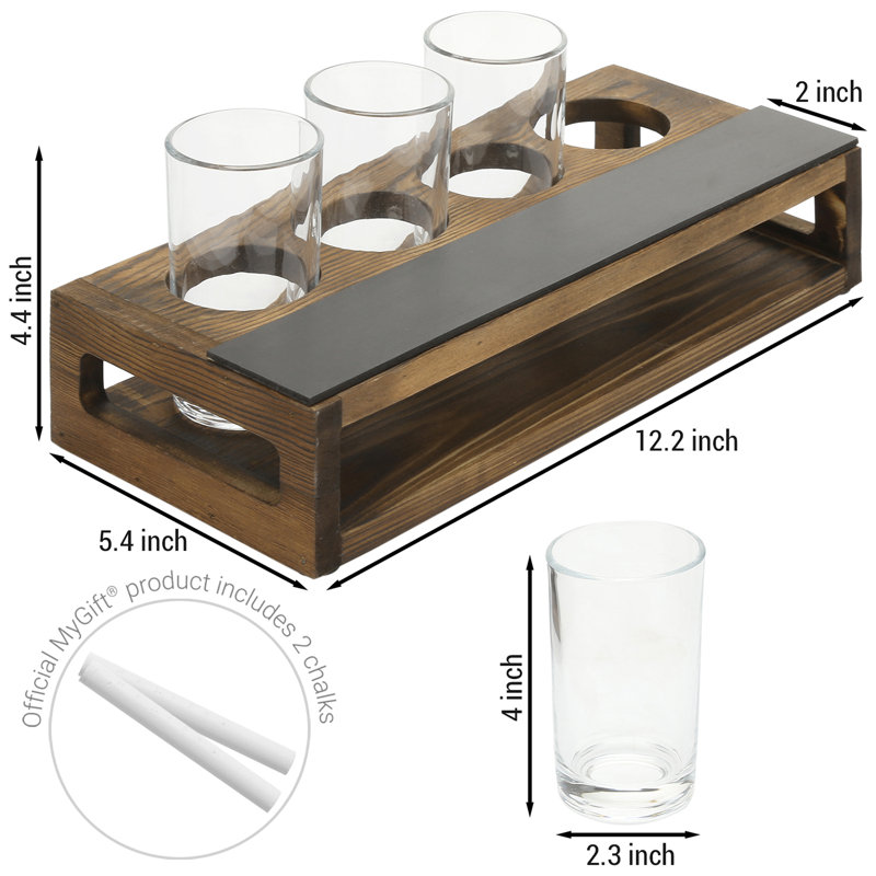 4 Piece 207ml Shot Glass Set, Dark Brown