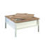 Table basse avec surface de jeu d'échecs, finition blanche