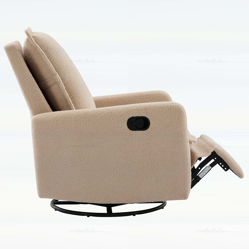 Swivel Rocker Recliner Chair with Gliding Motion, Oatmeal