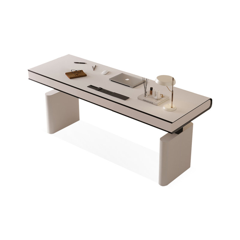 Bureau à hauteur réglable moderne et simple en cuir à deux moteurs, 28.35"H*62.99"W*23.62"D