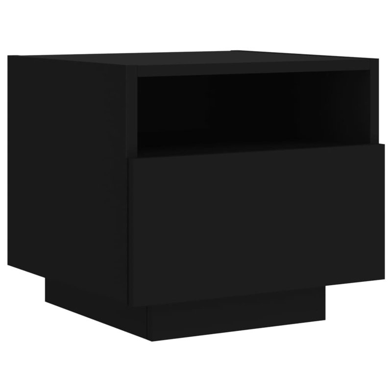 Brayli 39cm W Bedside Table, Black, Set of 2