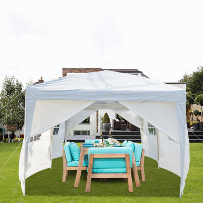 20 Ft. W x 10 Ft. D Steel Pop-Up Canopy with Four 10 FT. Windows and Two 10 FT. Doors