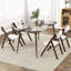 Ensemble de 2 chaises pliantes avec dossier rembourré confortable et structure en bois d'hévéa naturel