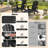 Folding Adirondack Chair Set of 2, Outdoor HDPE Fire Pit Chair with Retractable Ottoman, Cup Holder and Large Seat for Deck, Garden, Backyard, Black,wood-1951475492