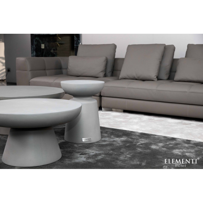 KYLIX Side Table Small Concrete Round End Table 35 x 35 x 47 cm, Grey/Brown/Blue