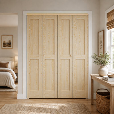 Double porte pliante 60 po x 80 po avec noyau blanc apprêté et ensemble de quincaillerie d'installation