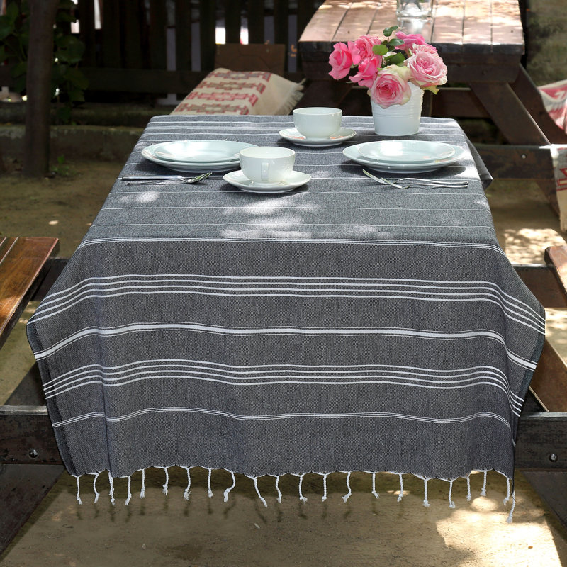Serviette de plage en coton turc Pestemal, Noir