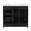 Ensemble de meuble-lavabo 36 po avec lavabo en céramique, meuble de rangement à structure en bois, ensemble de meuble-lavabo autoportant avec 3 tiroirs et portes à fermeture douce-1278983549