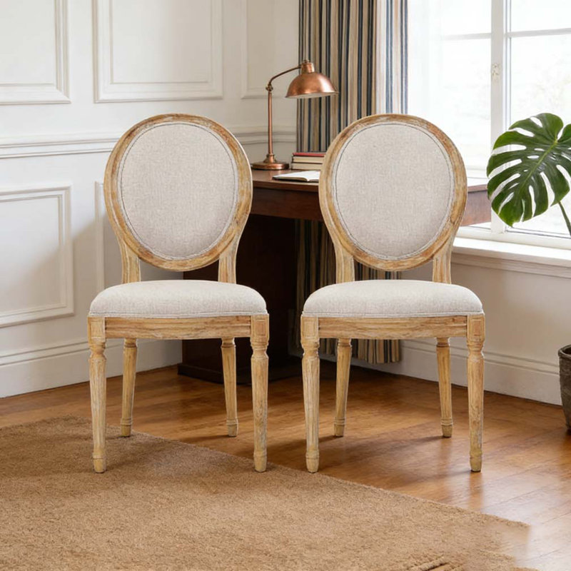 Ensemble de chaises de salle à manger, Beige, Brun