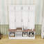 4-in-1 Hall Tree with 4 Hidden Hanging Hooks, Seating Bench and Doors-1856302558